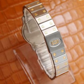 Cartier 18k Gold Diamond Stainless St Santos 30mm Unisex Swiss Quartz Watch S74 8