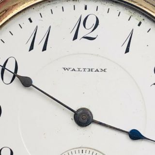 Antique 1915 Waltham Pocket Watch 17 Jewel Size 16s Gold Filled Open Face 3