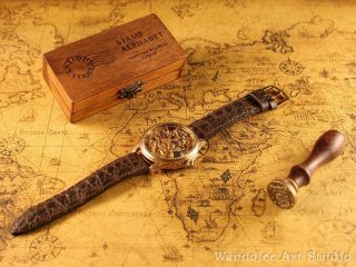 ROLEX Vintage Men ' s Wrist Watch Gold Skeleton Mechanical Mens Wristwatch Swiss 2