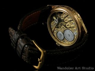 ROLEX Vintage Men ' s Wrist Watch Gold Skeleton Mechanical Mens Wristwatch Swiss 5