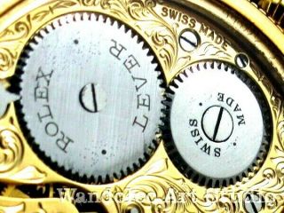 ROLEX Vintage Men ' s Wrist Watch Gold Skeleton Mechanical Mens Wristwatch Swiss 8