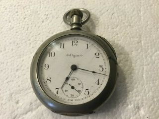 Antique Elgin Pocket Watch 1900 Dueber Silverine Case