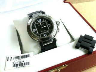 CARTIER Pasha Seatimer 2790 Automatic Black 40mm Box Books Papers Links 7