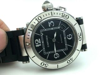 CARTIER Pasha Seatimer 2790 Automatic Black 40mm Box Books Papers Links 9