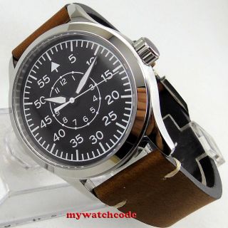 42mm Corgeut Black Dial Luminous Sapphire Glass Mechanical Automatic Mens Watch