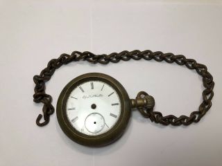 1894 Elgin Model 3 Pocket Watch 11j (size 18s) Parts Brass Engraved Case