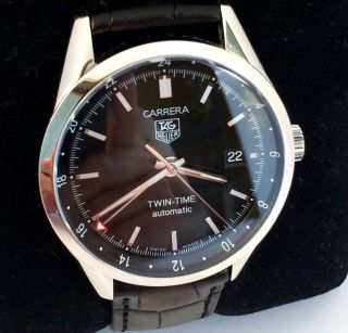 Tag Heuer Carrera Calibre 7 Twin Time Mens Automatic Watch Exc.  Cond.  WV2115 3