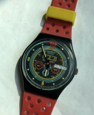 Vintage 1987 Swatch Watch Gb707 Navigator Gb 707