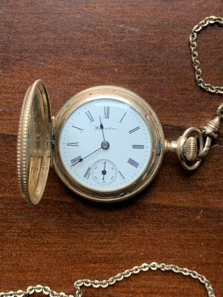 Vintage Hampden Molly Stark Pocket Watch - Mvt 1636658 14k Gold Filled Case