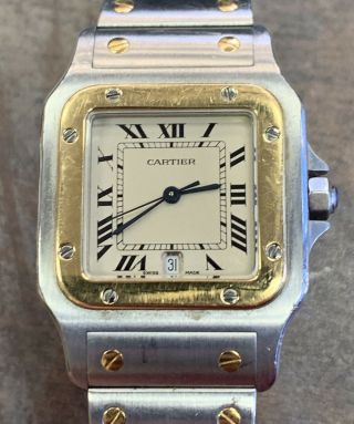 Cartier Santos Galbee 187901 Quartz S/s & 18k Gold 29mm Swiss Made Wrist Watch