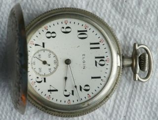 1888 Elgin Pocket Watch Grade 104 Model 5 Jewels 7j Size 16s Hunter Case B1079