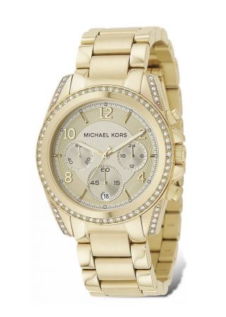 Michael Kors Mk5166 Golden Blair Chronograph Glitz Ladies Wrist Watch