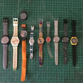 9 Swatch Watches As - Is & Parts & Vintage Modern Fun