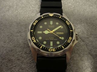 1980 Casio 100m Alarm/chrono 42mm S.  S.  Watch Mma - 200w (343) - Batt