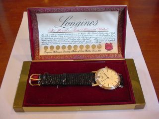 1961 LONGINES 18k SOLID GOLD 3408 FLAGSHIP DATE AT 12 CALIBER 341 3