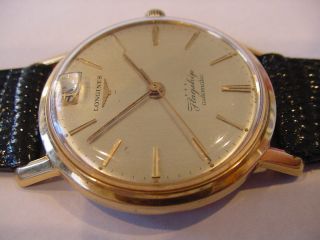 1961 LONGINES 18k SOLID GOLD 3408 FLAGSHIP DATE AT 12 CALIBER 341 5