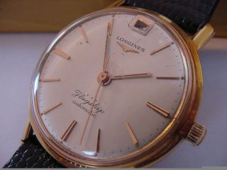 1961 LONGINES 18k SOLID GOLD 3408 FLAGSHIP DATE AT 12 CALIBER 341 8