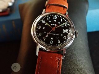 Popular vintage military type watch Timex sprite GB recent service 1974 M25 r2 5