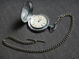 Vintage Sekonda Full Hunter Pocket Watch & Chain/fob