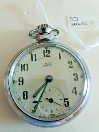 Smiths Empire Pocket Watch Runs For Approx 33 Hours