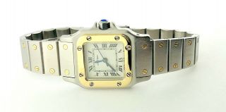 Vintage Ladies Two - Tone Cartier Santos Galbee Automatic Watch