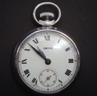 Smiths Vintage Pocket Watch 50mm Diameter Exc Winder.  Running