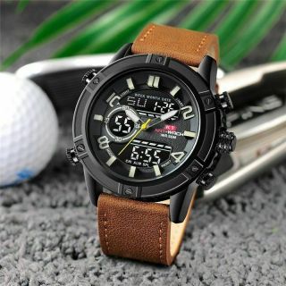 KAT - WACH Luxury Brand Men ' s Watch Leather Fashion Sport Watch Man Quartz LED 3