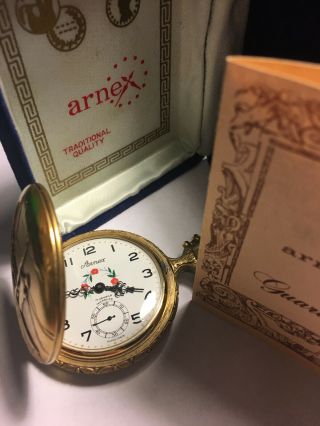 ARNEX BOAT 17 JEWEL INCABLOC SWISS MADE POCKET WATCH WITH PAPERS 2