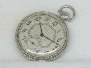 Antique 12s Waltham 17 Jewel White Gold Fill Pocket Watch Signed 3x,  Running