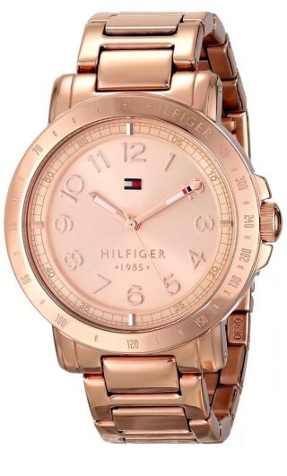 Tommy Hilfiger 1781396 Rose Gold Tone Ladies Women 38mm Watch Retails $145