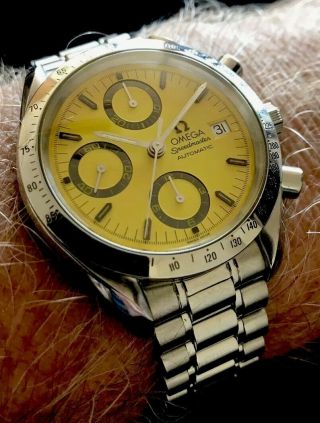 Omega Speedmaster Schumacher Racing Yellow Rare Serviced With Boxes Nr