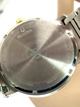 Bulova Men ' s Diamond Dial Date Two Tone Stainless Steel Watch Quartz 98D151 5