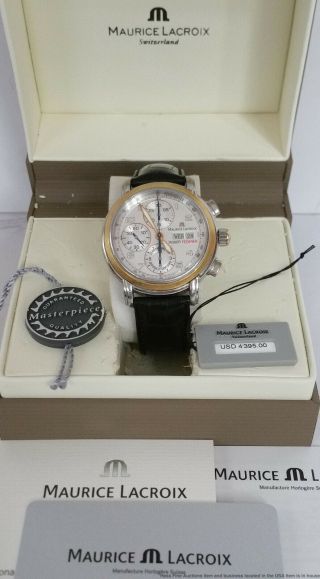 18k Gold Steel Maurice Lacroix Masterpiece Mp6128 Chronograph Box Paper