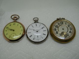 Three Non Watches.  (1) Waltham.  (1) German Made ??? (1) M I Tobias & Co