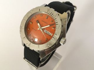Very Rare Sandoz Typhoon 1000m Vintage Diver Watch - Orange