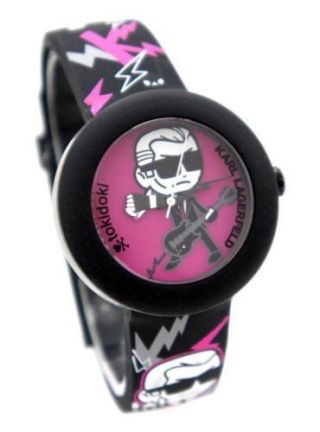 Karl Lagerfeld Kl2211 Pop Tokidoki Fuschia Black & White Graphic Watch