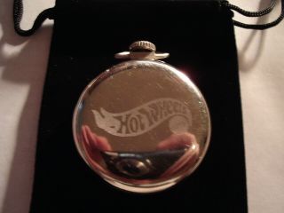Vintage 16S Pocket Watch Hot Wheels Theme Dial & Case Runs Well. 4
