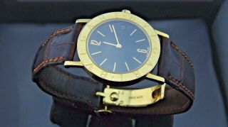 100 Authentic 18k Solid Yellow Gold Top Brand Bvlgari Swiss Mans Wrist Watch