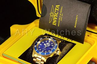 24763 Invicta Pro Diver 40MM Royal Blue Dial AUTOMATIC Gold Tone SS Bracelet Wat 6