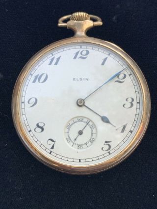 Vintage Elgin 10k Gold Filled Case 17 Jewel Pocket Watch / Not
