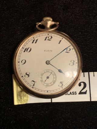 Vintage Elgin 10k Gold Filled Case 17 Jewel Pocket Watch / Not 3