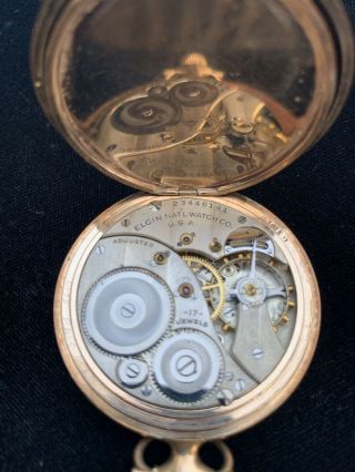 Vintage Elgin 10k Gold Filled Case 17 Jewel Pocket Watch / Not 6
