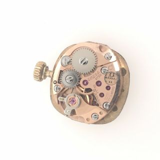 Omega Factory Diamond 18k Gold Mid Century Ladies Large Mechanical Watch 8