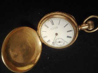 Vintage Waltham Pocket Watch Crescent Case Parts Or Restore