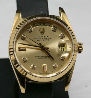 Style Of Rolex 118238,  Custom Made After Market 18k Solid Yellow Gold Day - Date