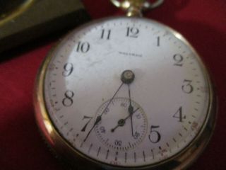 Antique Waltham Open Face Pocket Watch with Stand 7