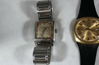 2 Vintage Tissot Automatic Wrist Watches Square & Seven Repair