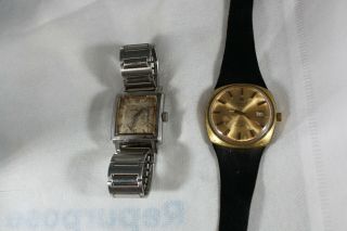 2 Vintage Tissot Automatic Wrist Watches SQUARE & Seven repair 3