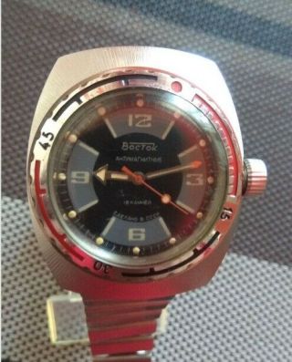 Ussr Wristwatch Vostok Amphibia Vintage Russian Watch
