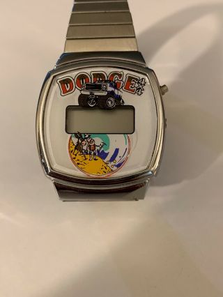Rare Vintage Dodge Men’s Donkey Cartoon Sliver Toned Wrist Watch